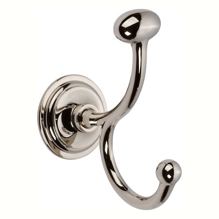 Ginger Double Robe Hook in Polished Nickel 2611/PN